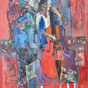 Peinture, La violoncelliste Réf : CPBD1211, Claude Frégère