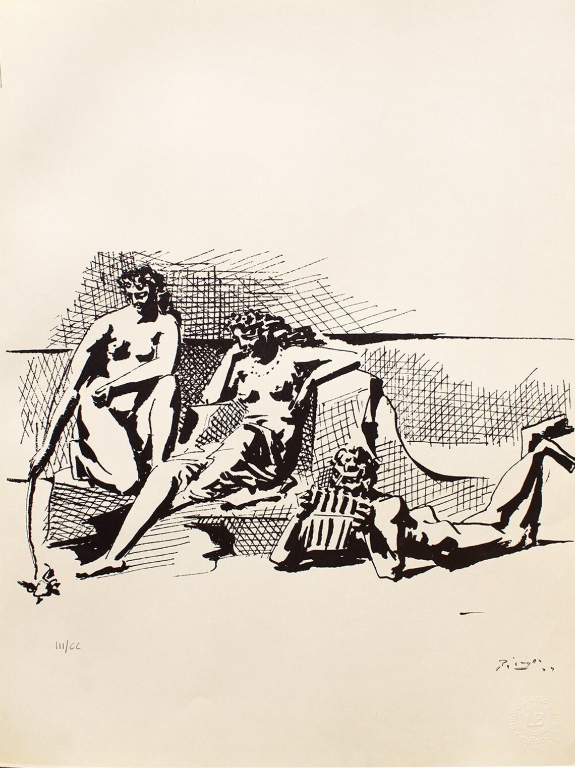 Pablo Picasso, Deux femmes et un musicien Pablo Picasso, Deux femmes et un musicien