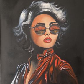 Gemälde, Rouge Horizons, Nathalie Dervaux Pouliquen