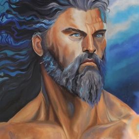 Gemälde, Le maître des vagues, Nathalie Dervaux Pouliquen