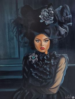 Gemälde, Icône noire émeraude, Nathalie Dervaux Pouliquen
