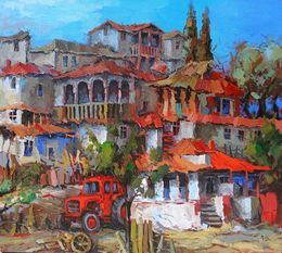 Painting, Red-Tiled Village, Davit Arstamyan