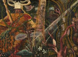 Peinture, Guerriers dans la jungle, Jacques Audiberti