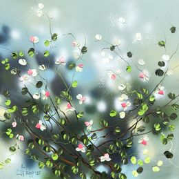 Gemälde, Morning Serenity - large floral artwork on canvas, Anastassia Skopp