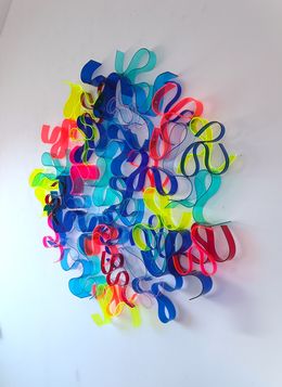 Skulpturen, Kringel Blau-Türkis / Neongrün-Neonpink, Selçuk Dizlek