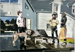 Pittura, Trois figures, un chien, Cédrick Vannier