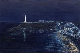 Gemälde, Biarritz By Night, Sabine Kalka