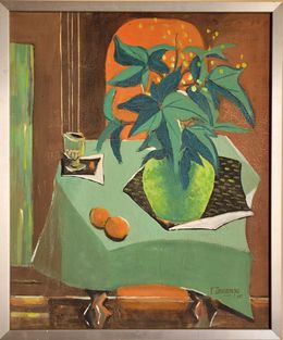 Gemälde, French Still-Life Tablescape, F Descamps