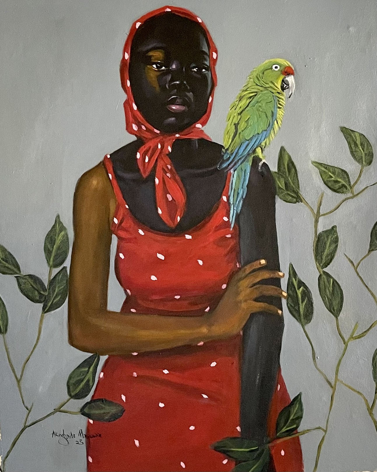 Akingbade Mayowa, Not Alone 2 - 21st Century, Contemporary, Figurative Portrait, Modern, Women Akingbade Mayowa, Not Alone 2 - 21st Century, Contemporary, Figurative Portrait, Modern, Women