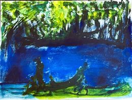 Peinture, Berge bleue, Muriel Deumie