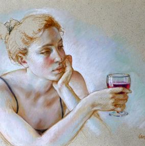 Zeichnungen, Hannah au verre de vin, Francine Van Hove