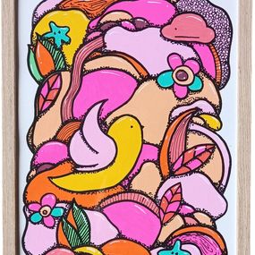 Peinture, L'oiseau, les étoiles et les Fleurs, Loha