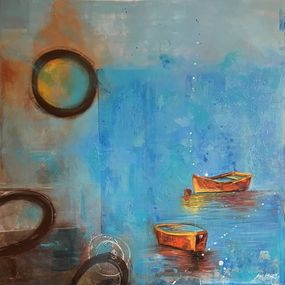 Gemälde, Barques rouge orange, Jane Grieco