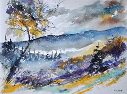 Painting, Twilight on the ridge, Pol Ledent