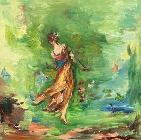 Gemälde, Bailarina en verde, Rosa Agenjo