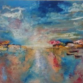 Peinture, Au bord de l'eau, Marie Line Robert