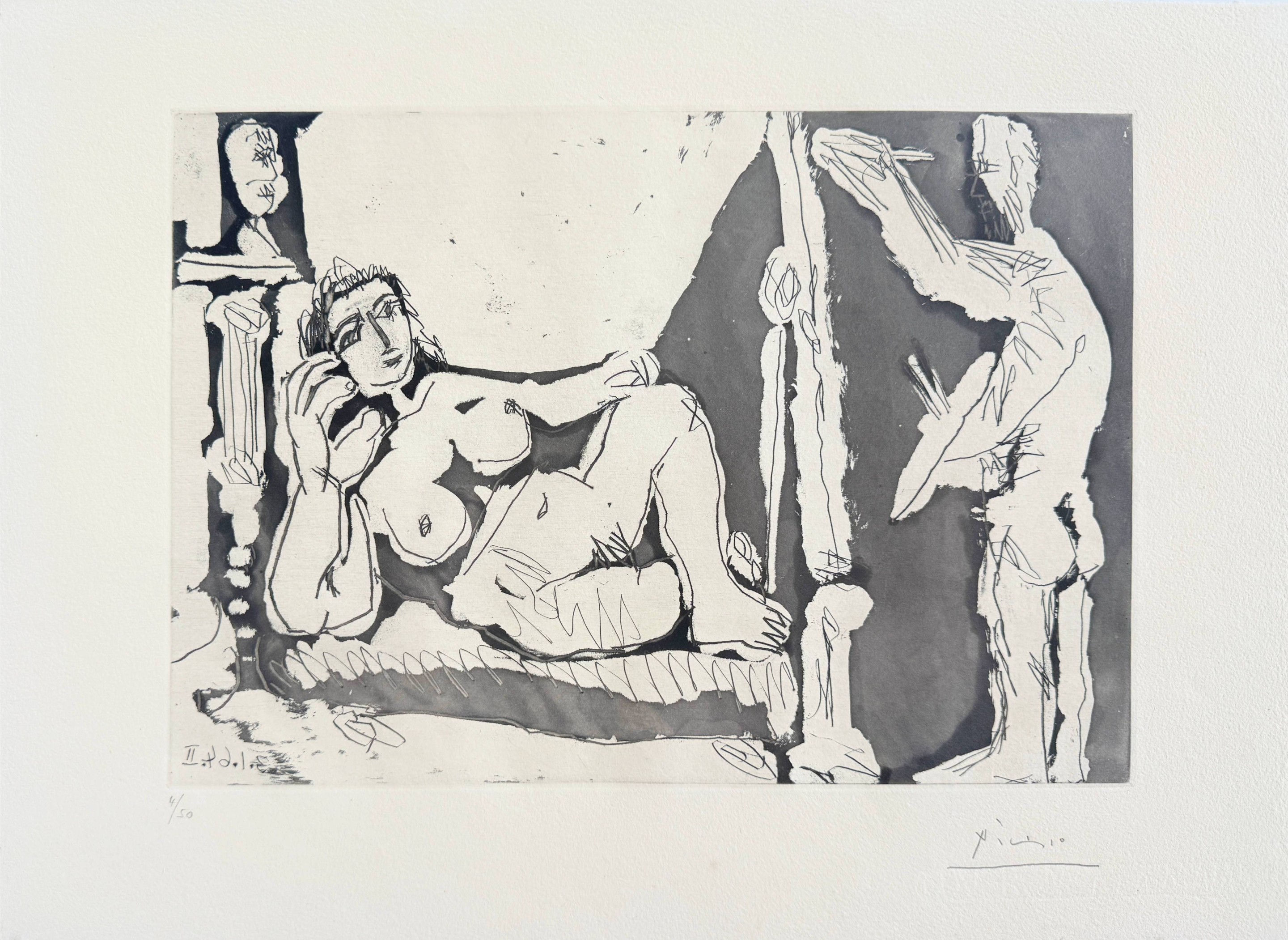 Pablo Picasso, Peintre et modèle, avec une sculpture I Pablo Picasso, Peintre et modèle, avec une sculpture I