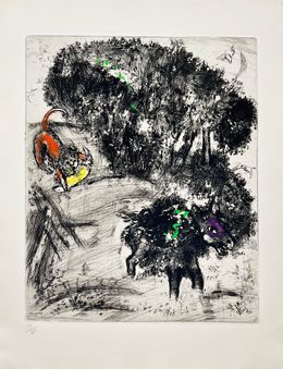 Drucke, The Lion go hunting and the Donkey, Marc Chagall
