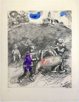 Drucke, The Miller, His Son, and the Donkey, Marc Chagall