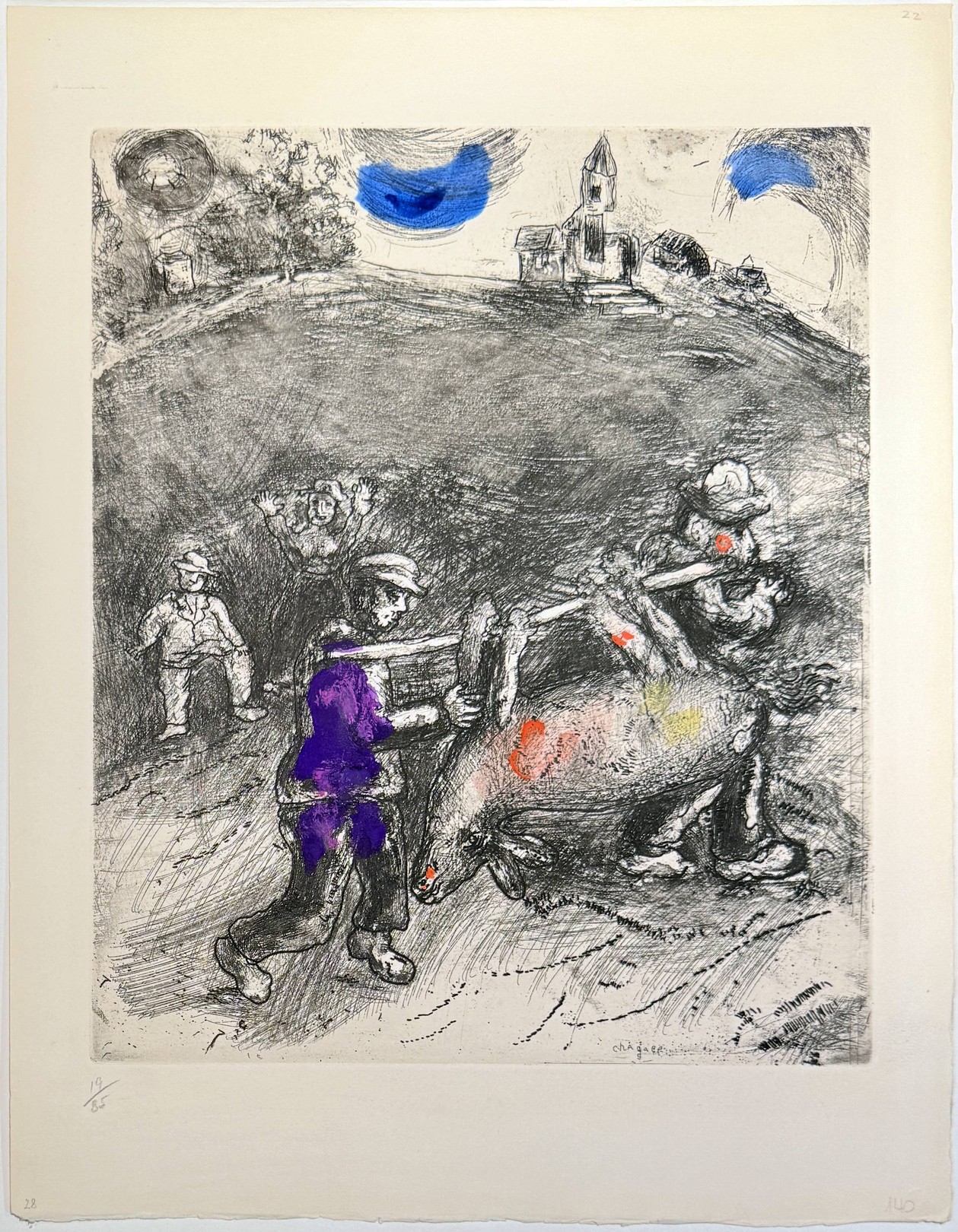 Marc Chagall, The Miller, His Son, and the Donkey Marc Chagall, The Miller, His Son, and the Donkey