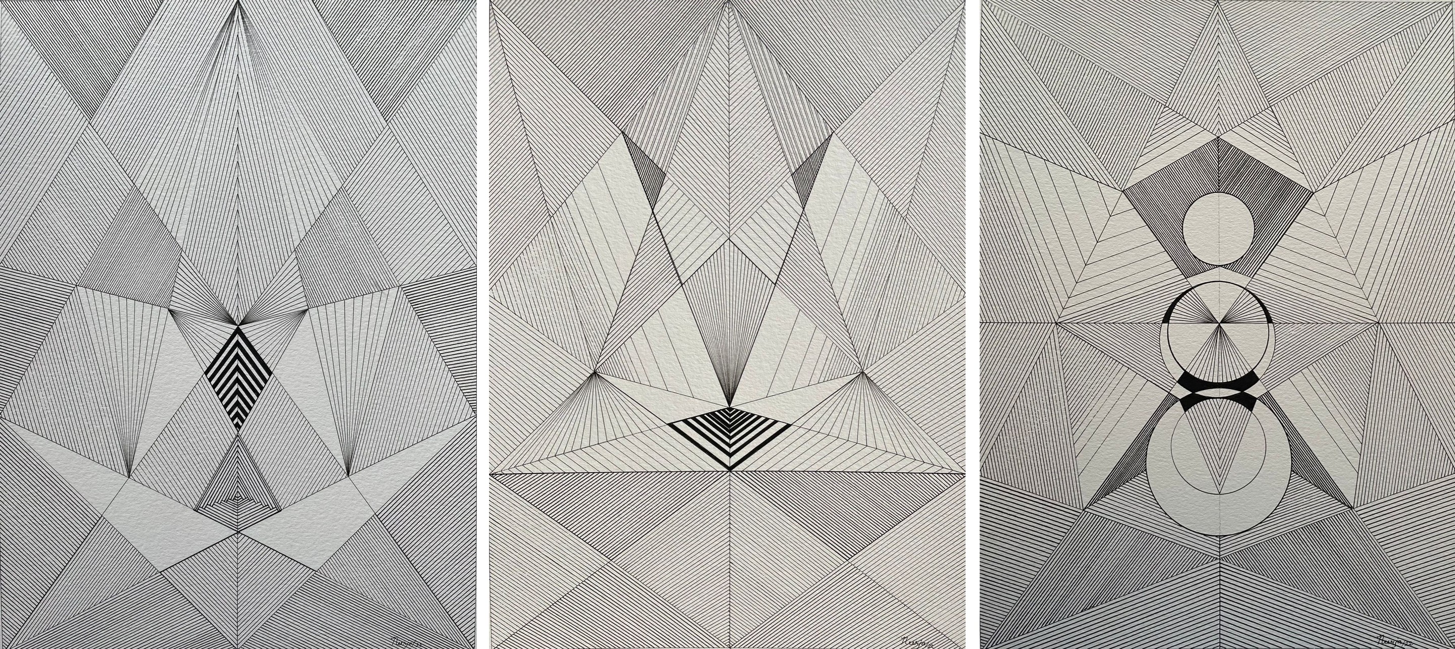 Neerja Chandna Peters, Journey Within 73, 74 and 75 Triptych. From The Journey Within Series Neerja Chandna Peters, Journey Within 73, 74 and 75 Triptych. From The Journey Within Series