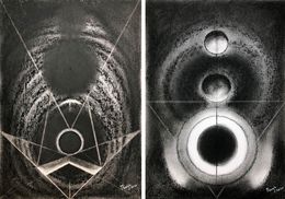Gemälde, The Cosmic Spirit 11 and 14 Diptych. From The Cosmic Spirit Series, Neerja Chandna Peters
