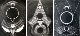 Gemälde, The Cosmic Spirit 5, 7 and 8 Triptych. From The Cosmic Spirit Series, Neerja Chandna Peters