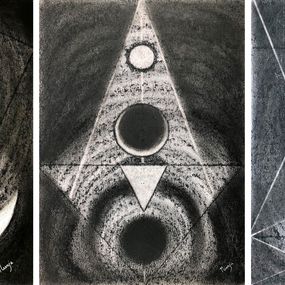 Peinture, The Cosmic Spirit 5, 7 and 8 Triptych. From The Cosmic Spirit Series, Neerja Chandna Peters