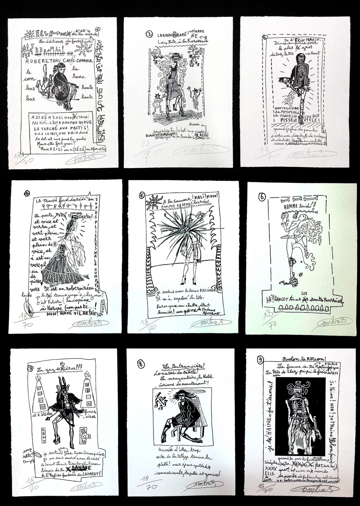 Robert Combas, Portfolio 9 xylogravures Robert Combas, Portfolio 9 xylogravures