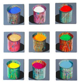 Peinture, 9 pots de pigments, Stéphane Braud