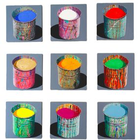 Peinture, 9 pots de pigments, Stéphane Braud