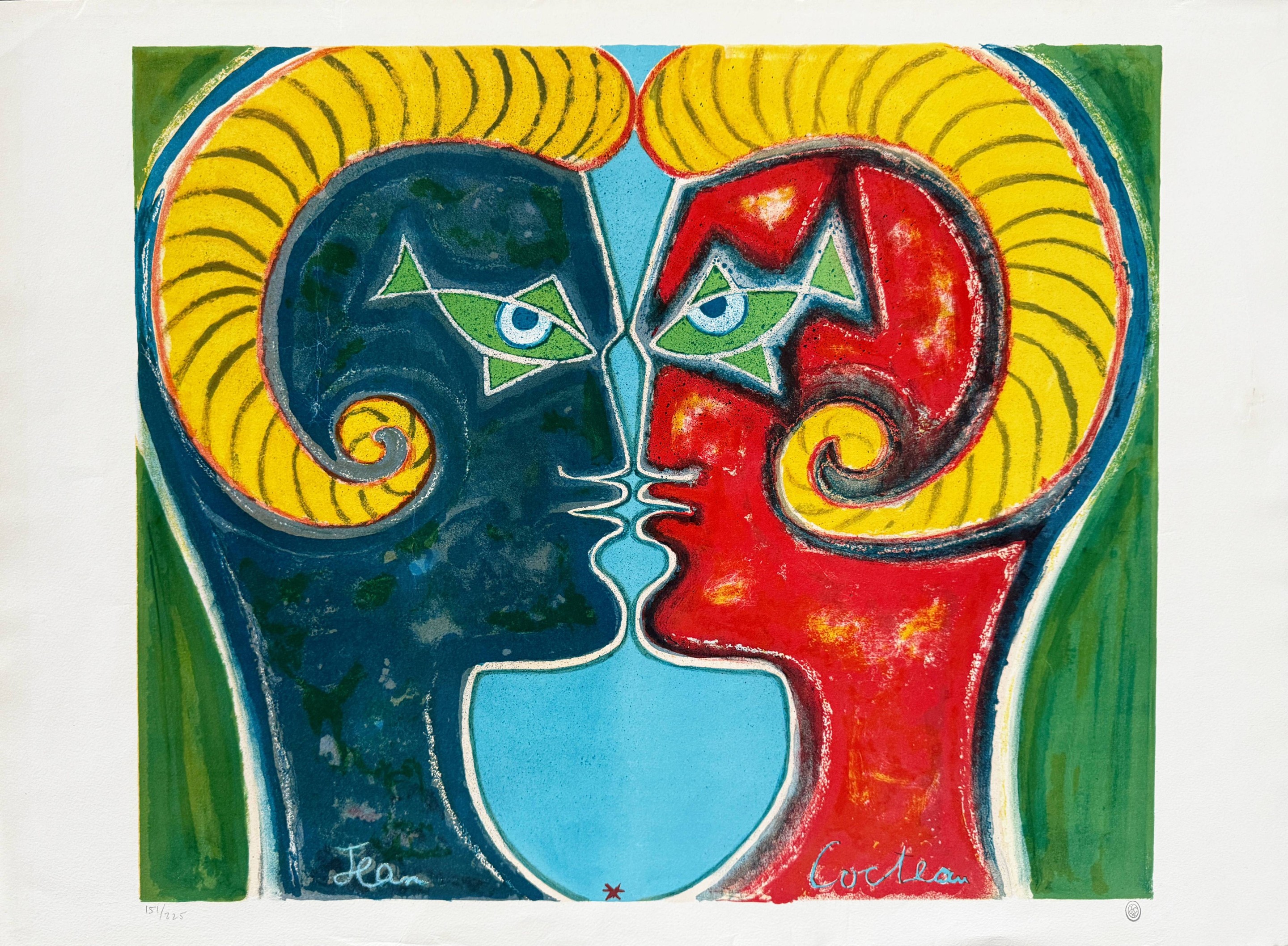 Jean Cocteau, Double profil d'hommes béliers Jean Cocteau, Double profil d'hommes béliers
