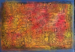 Gemälde, Vive les fleurs en orange et rose, Seb Paul Michel
