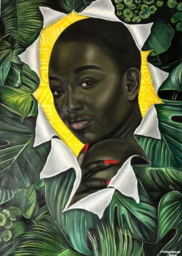 Gemälde, Liberation - 21st Century, Contemporary, Figurative Portrait, Women, Plant, Kehinde Oyafajo