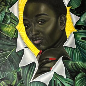 Peinture, Liberation - 21st Century, Contemporary, Figurative Portrait, Women, Plant, Kehinde Oyafajo
