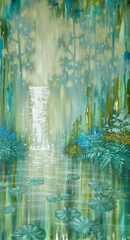 Gemälde, Sparkling Waterfall and Pond, Ekaterina Prisich