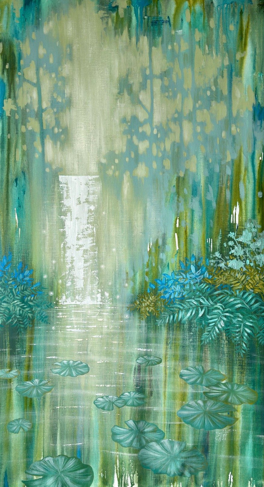 Ekaterina Prisich, Sparkling Waterfall and Pond Ekaterina Prisich, Sparkling Waterfall and Pond