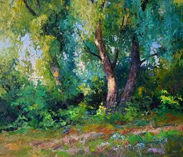 Pintura, Willows in the Summer Forest, Boris Serdyuk