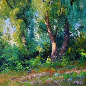 Painting, Willows in the Summer Forest, Boris Serdyuk