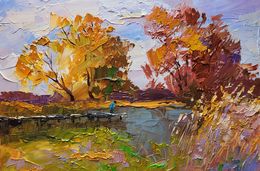 Painting, On the Autumn River, Boris Serdyuk