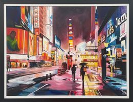 Gemälde, Painting of Times Square Manhattan New York City, Angela Wakefield