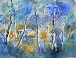Painting, Blue forest, Pol Ledent