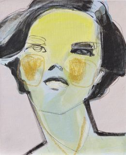 Gemälde, Face no.51 - Série Portrait de femme stylisé, Alexandra Suliko Matyas