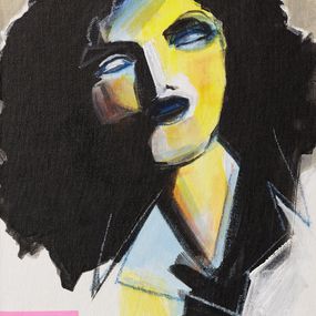 Gemälde, Cheveux noirs - Série Portrait de femme stylisé, Alexandra Suliko Matyas