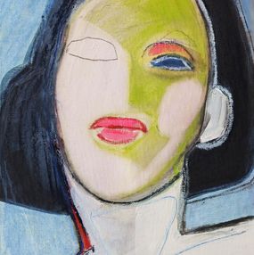Gemälde, Abstract face - Série Portrait de femme stylisé, Alexandra Suliko Matyas