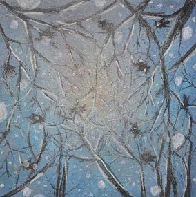 Peinture, Looking up in forest: Winter, Kenny R.K.