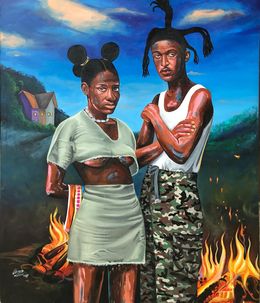Painting, 2 Now 1, Merenini Williams