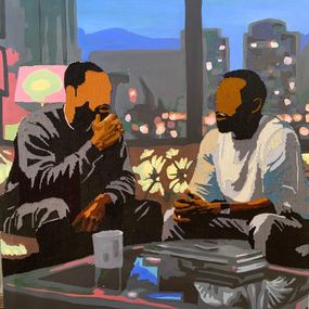 Gemälde, Evening Reflections - 21st Century, Contemporary, Figurative Portrait, Modern Men, Toheeb Ibrahim