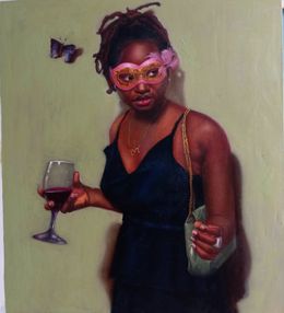Peinture, By Cupid's Arrow - 21st Century, Romanticism, Figurative, Portrait, Women, Africa, Rogers Akamike Akachukwubuikem