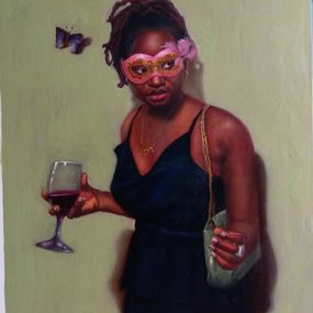 Gemälde, By Cupid's Arrow - 21st Century, Romanticism, Figurative, Portrait, Women, Africa, Rogers Akamike Akachukwubuikem
